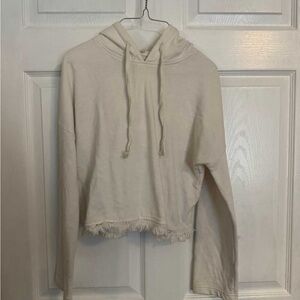 ILLA ILLA Cream Hoodie with Fringe Detail